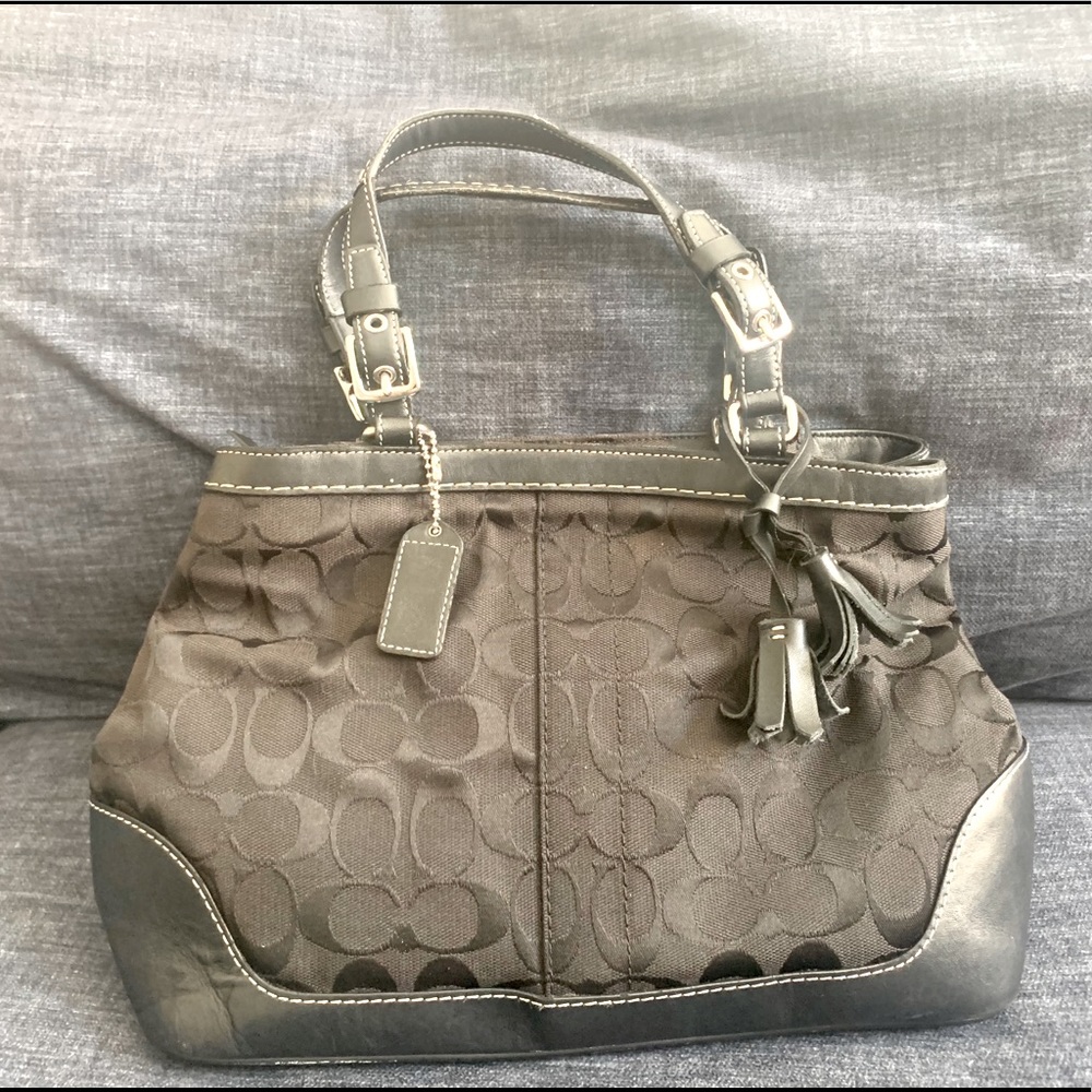 Black C logo Coach bag
